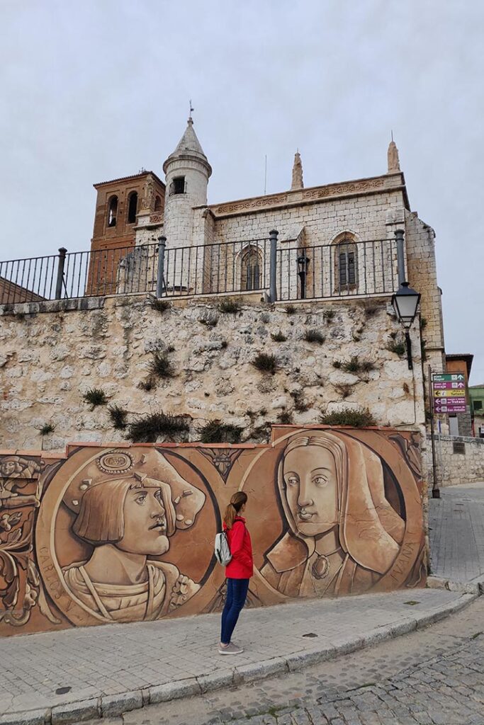 Mural alusivo a Joana, a Louca, em Tordesilhas